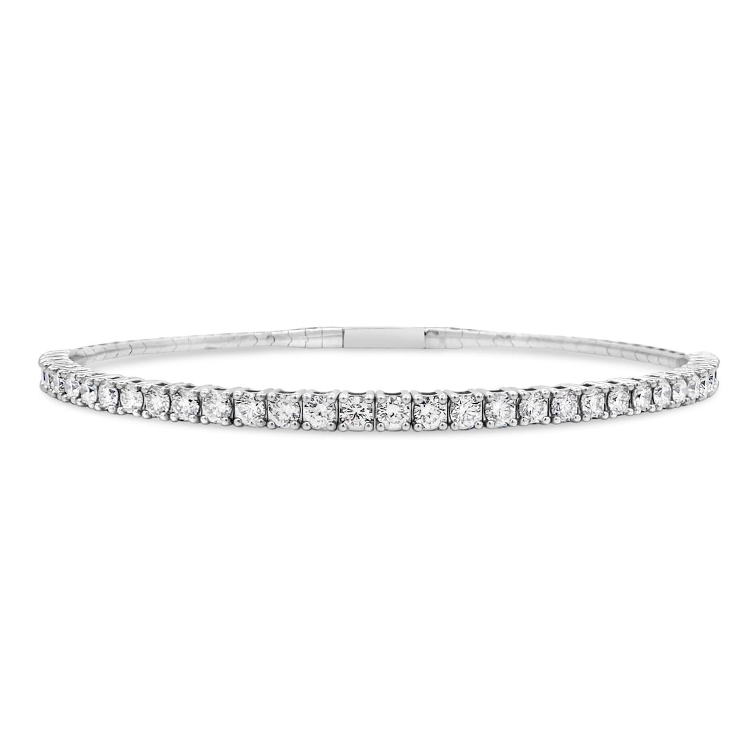 14K White Gold 1.68 CTW Diamond Flex Bangle Bracelet