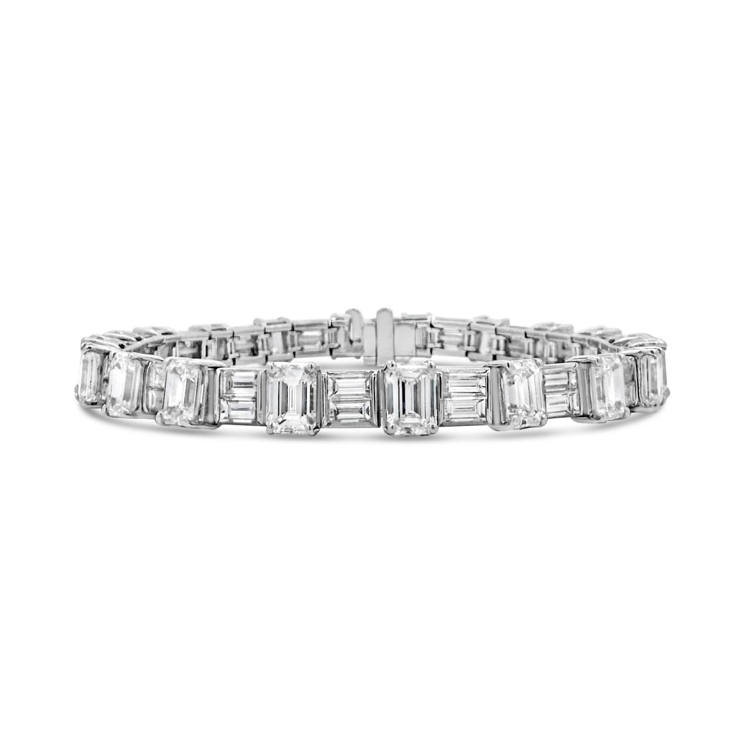 Platinum 15.61 Carat Diamond Tennis Bracelet