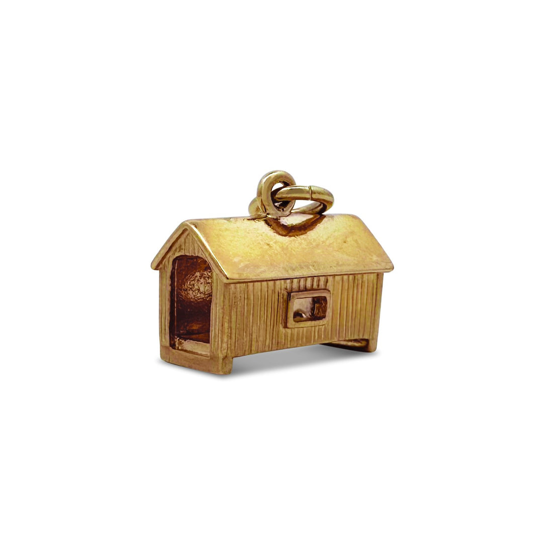 14K Yellow Gold Foster Covered Bridge Charm