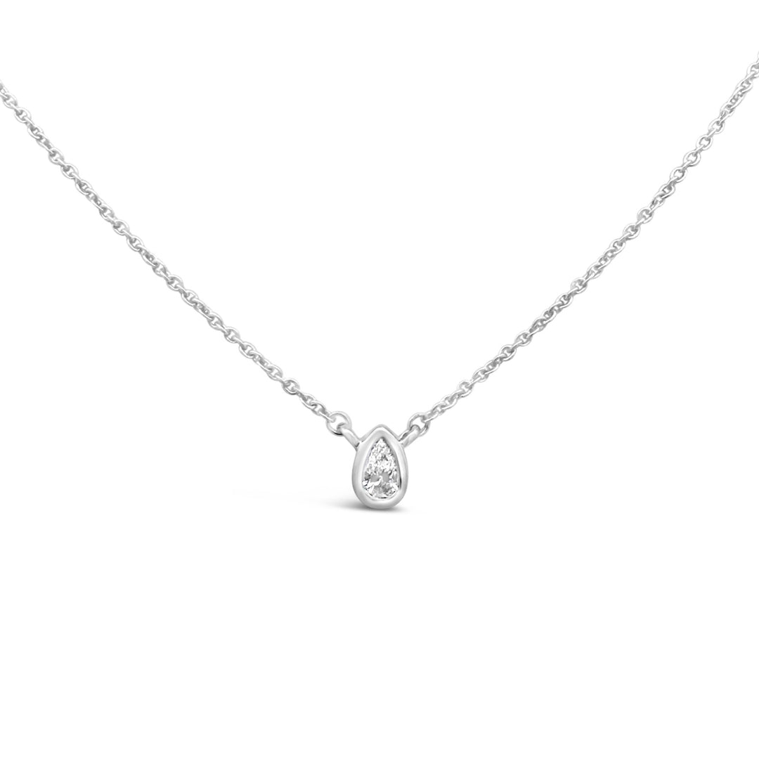 14K White Gold .10CT Diamond Necklace