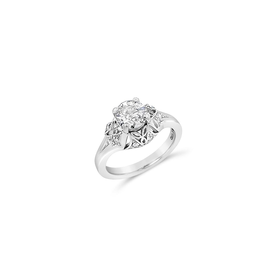 Platinum Engagement Ring Old European Cut Diamond