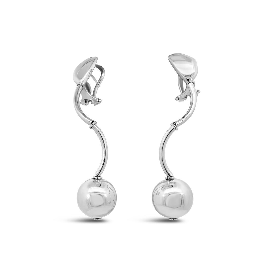 18K White Gold Manfredi Bubble Estate Earrings