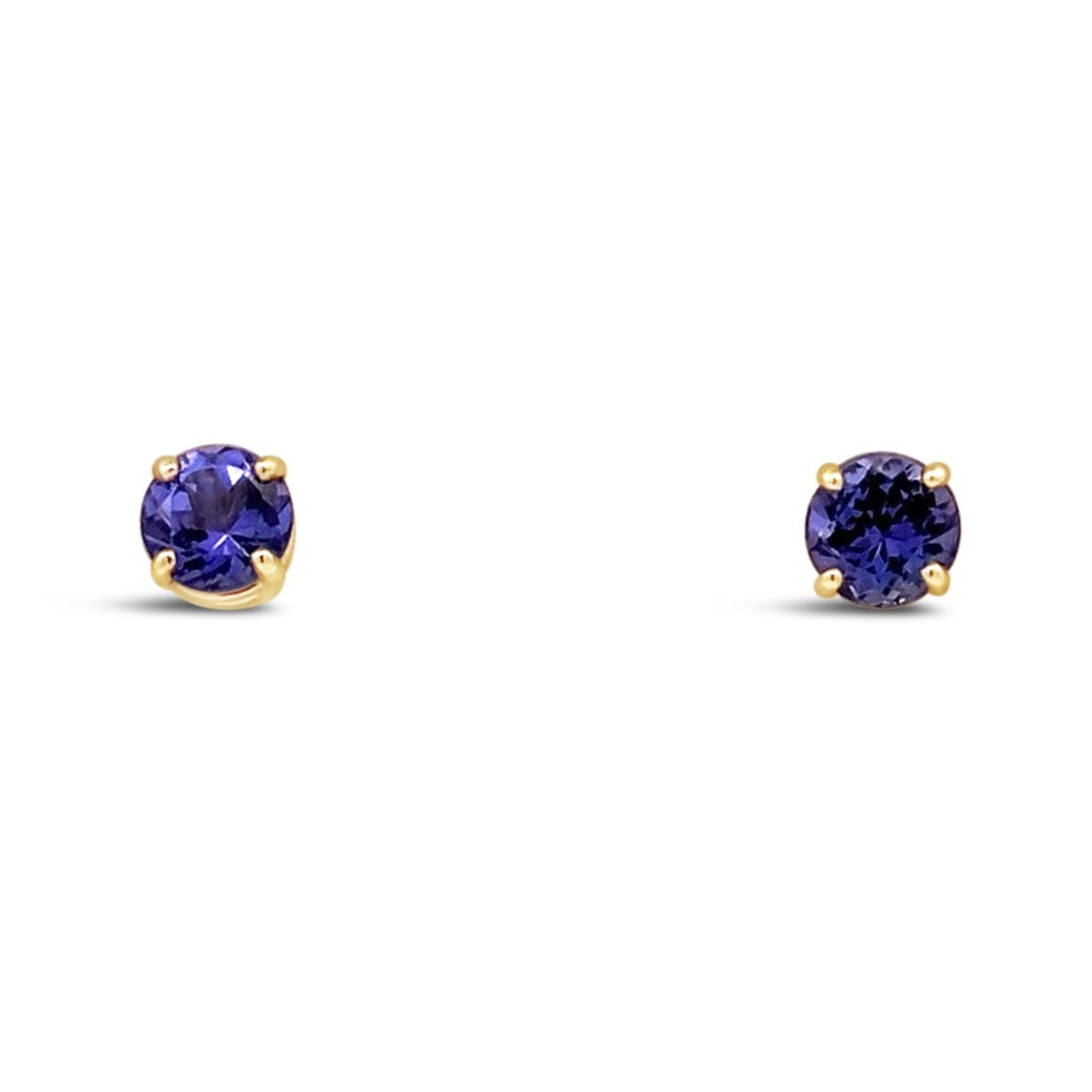 14K Yellow Gold 1.50 CTW Tanzanite Earrings