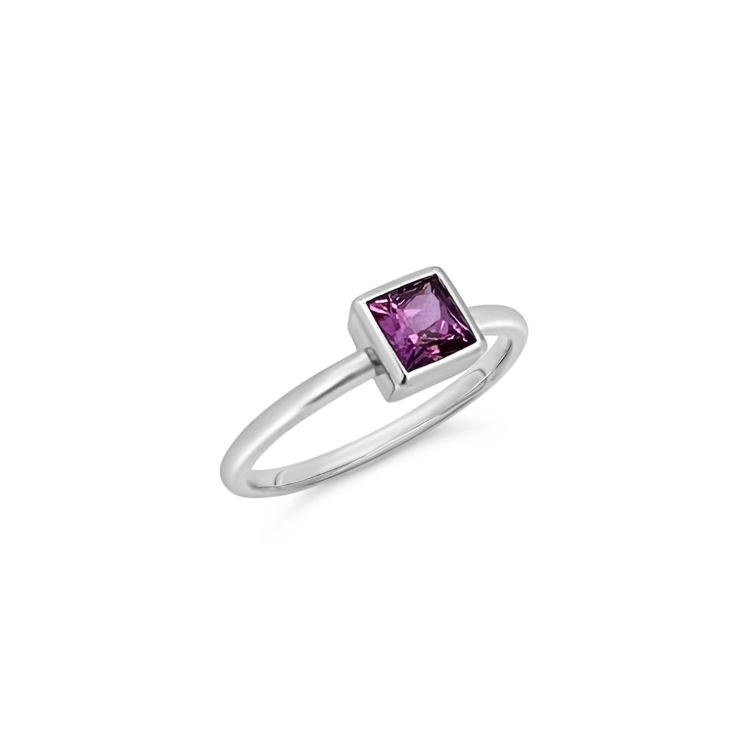 14K White Gold .77 Carat Pink Sapphire Ring
