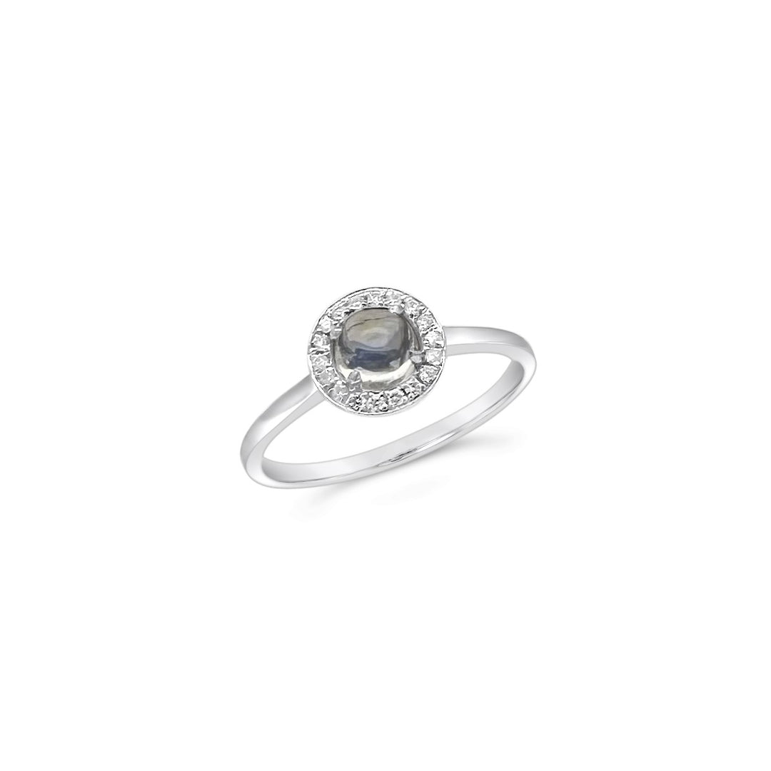14K White Gold .57 Carat Moonstone Ring