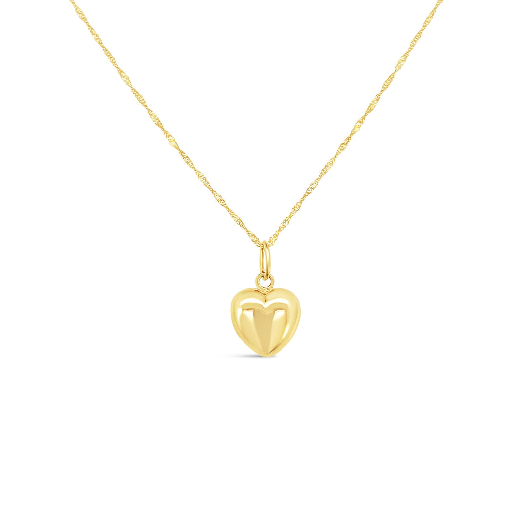 14K Yellow Gold Medium Puffed Heart Charm