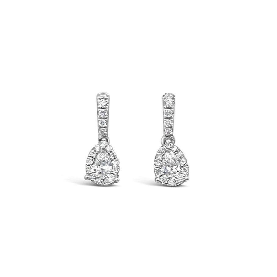 14K White Gold .63 CTW Diamond Teardrop Earrings