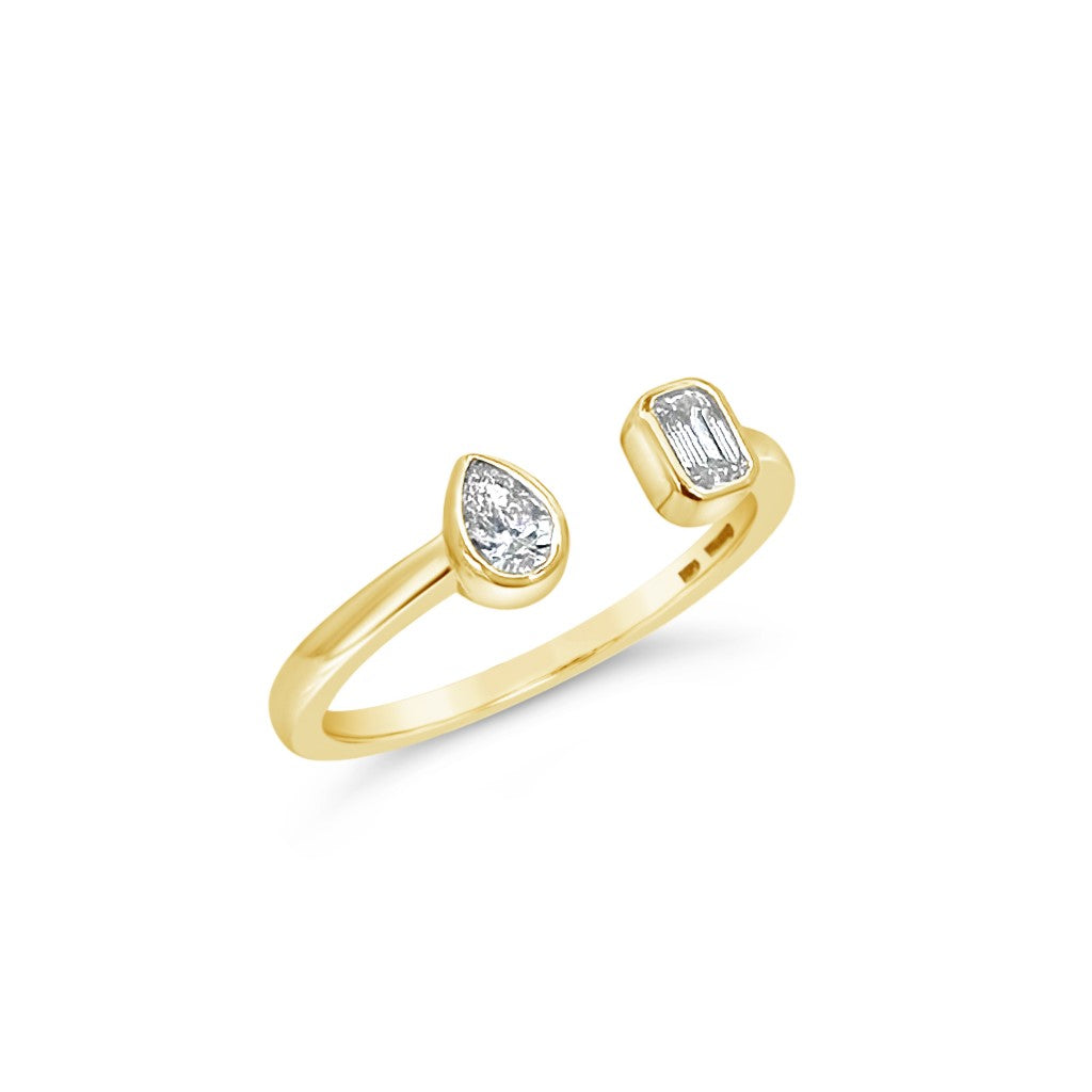 14K Yellow Gold .22 CTW Diamond Split Ring