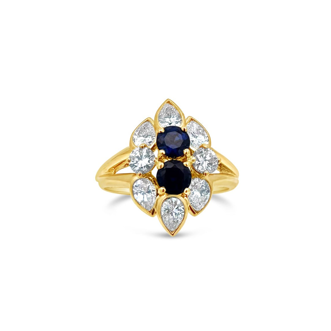 18K Yellow Gold .90 CTW Sapphire 'Chaumet Paris' Estate Ring