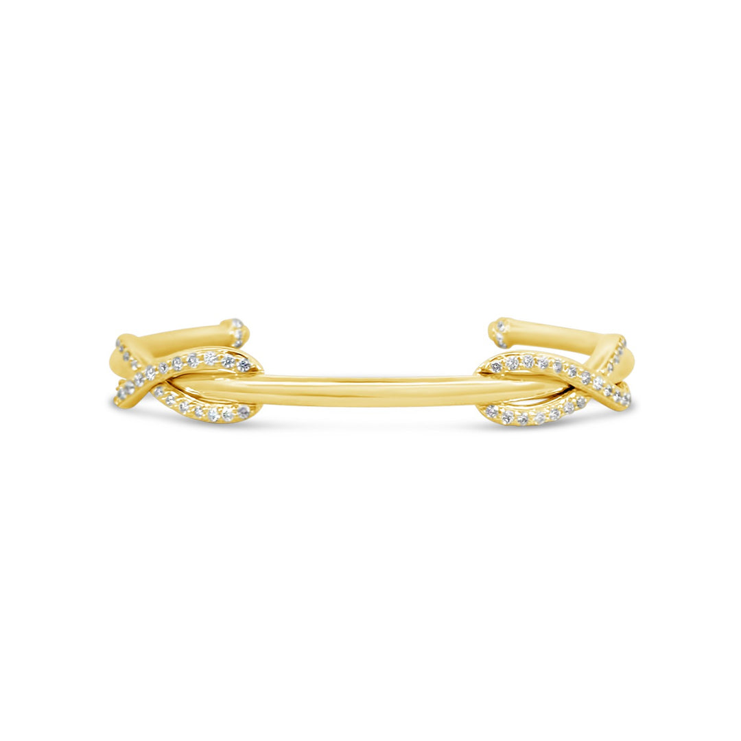 18K Yellow Gold .80ctw Diamond Estate Italian Infinity Bracelet