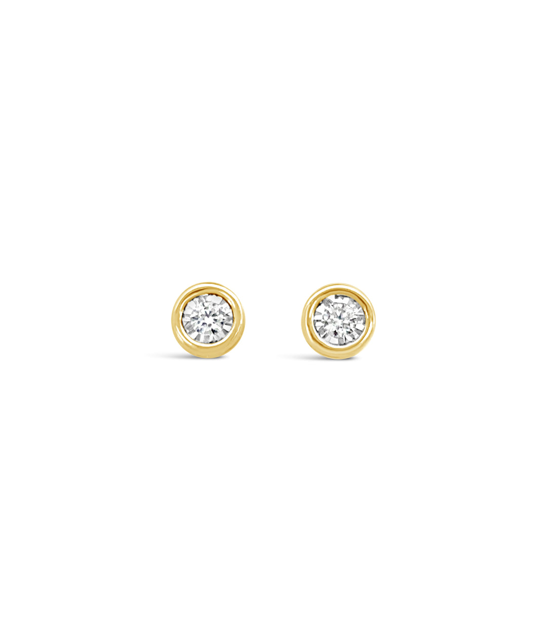 14K Yellow Gold Bezel-Set Diamond Stud Earrings – 0.25 CTW