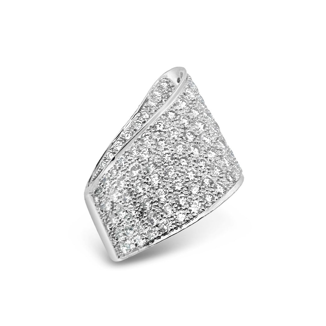18K White Gold 3.75 Carat Diamond Fashion Ring