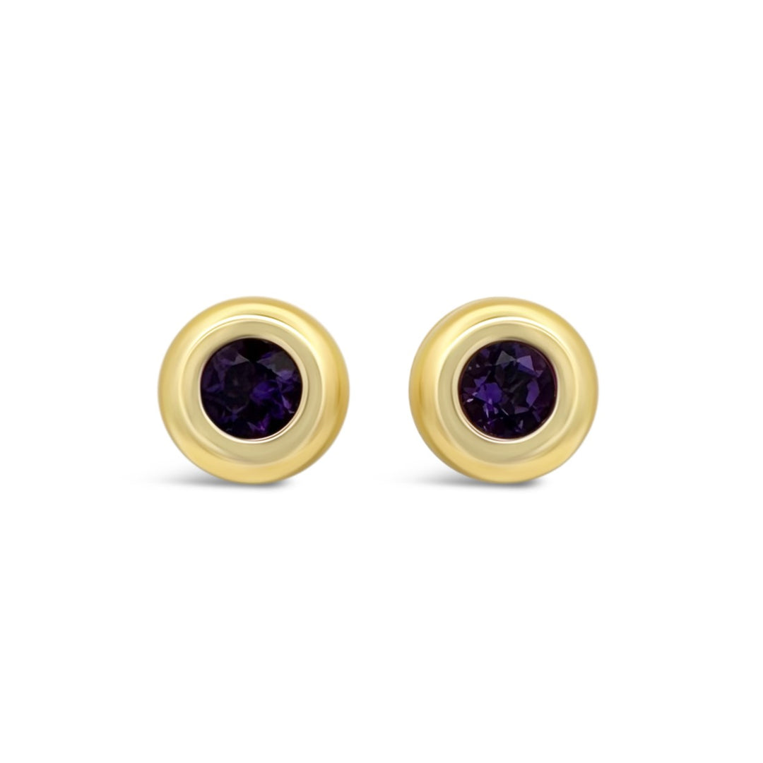 18K Yellow Gold .61 CTW Amethyst Earrings
