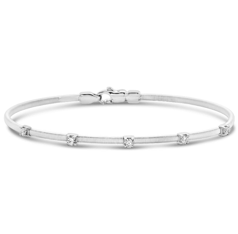 14K White Gold .22ctw Diamond Bangle