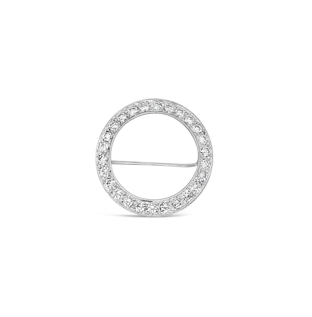 Platinum 3.61ctw Diamond Brooch