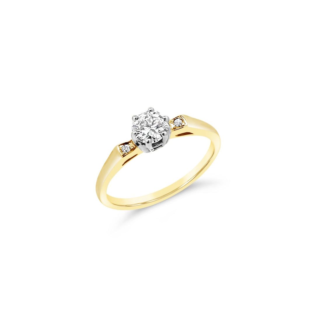 14K Yellow Gold .39 Carat Estate Diamond Engagement Ring