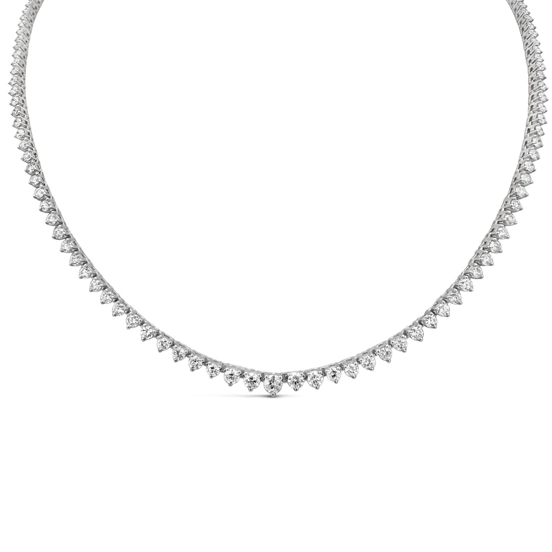 14K White Gold 5.00ctw Diamond Tennis Necklace