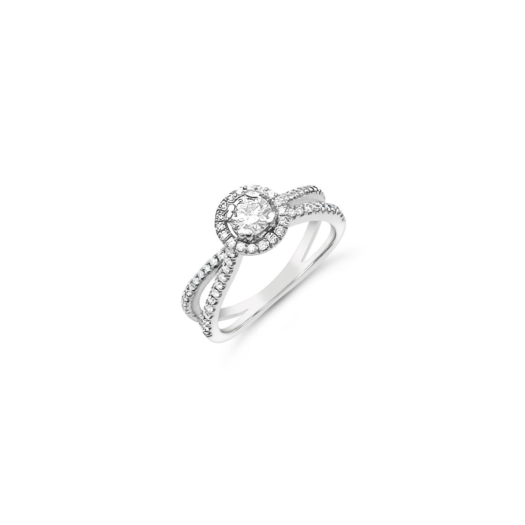 14K White Gold .32 Carat Diamond Engagement Ring