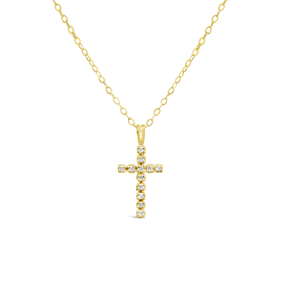 14K Yellow Gold .13ctw Diamond Cross Pendant