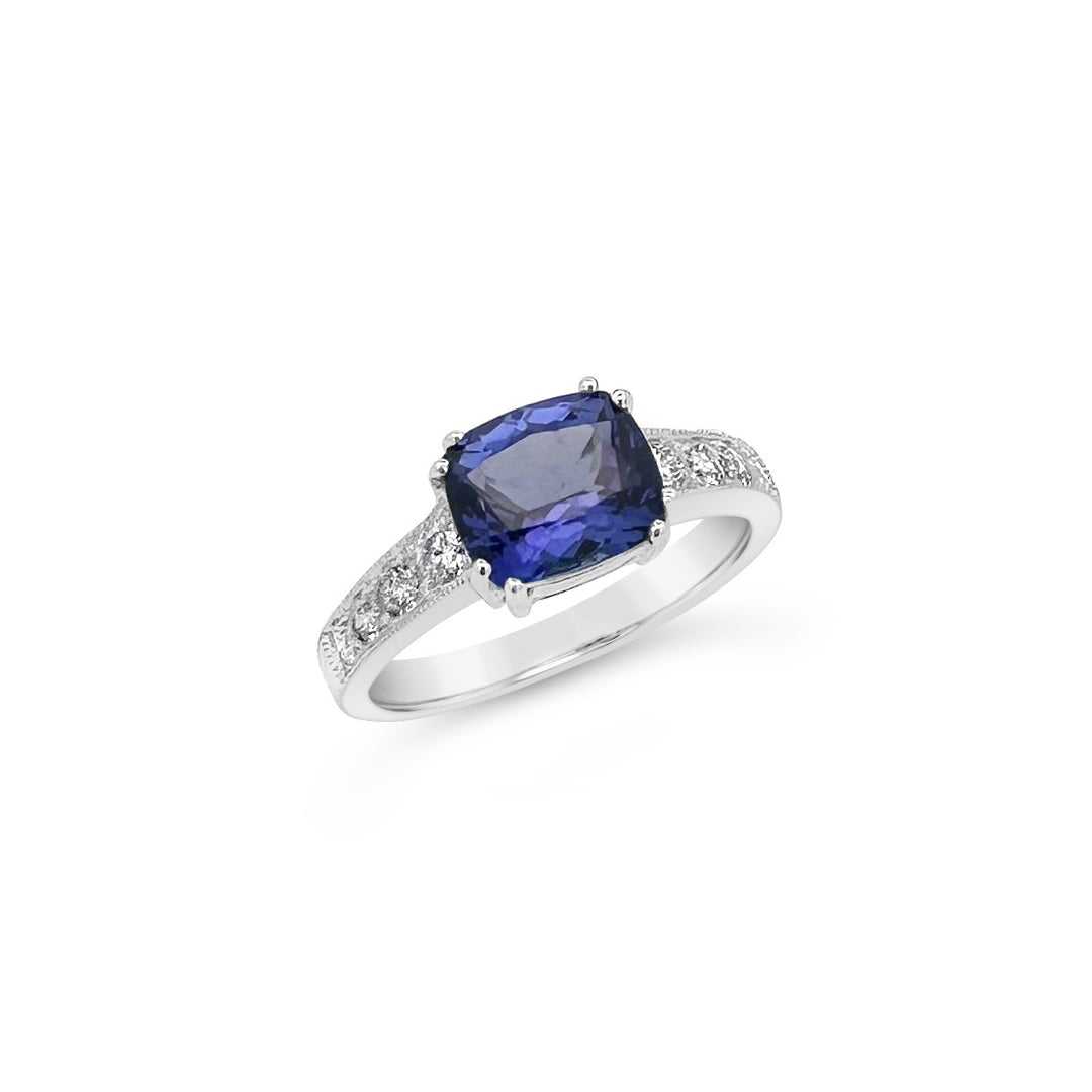 14K White Gold 2.40 Carat Tanzanite Ring