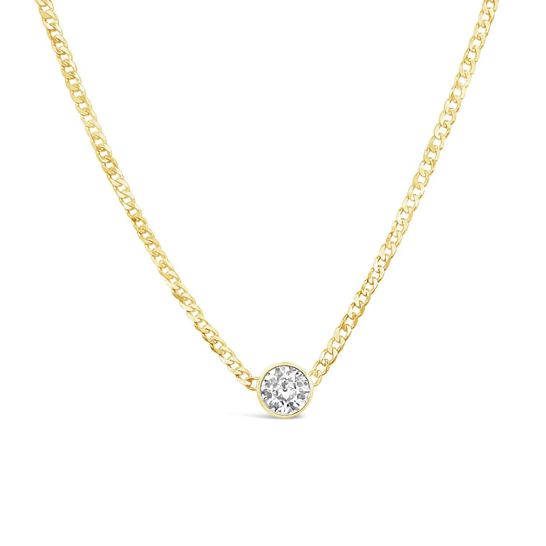 14K Yellow Gold and .70ct Diamond 18 Inch Curb Chain