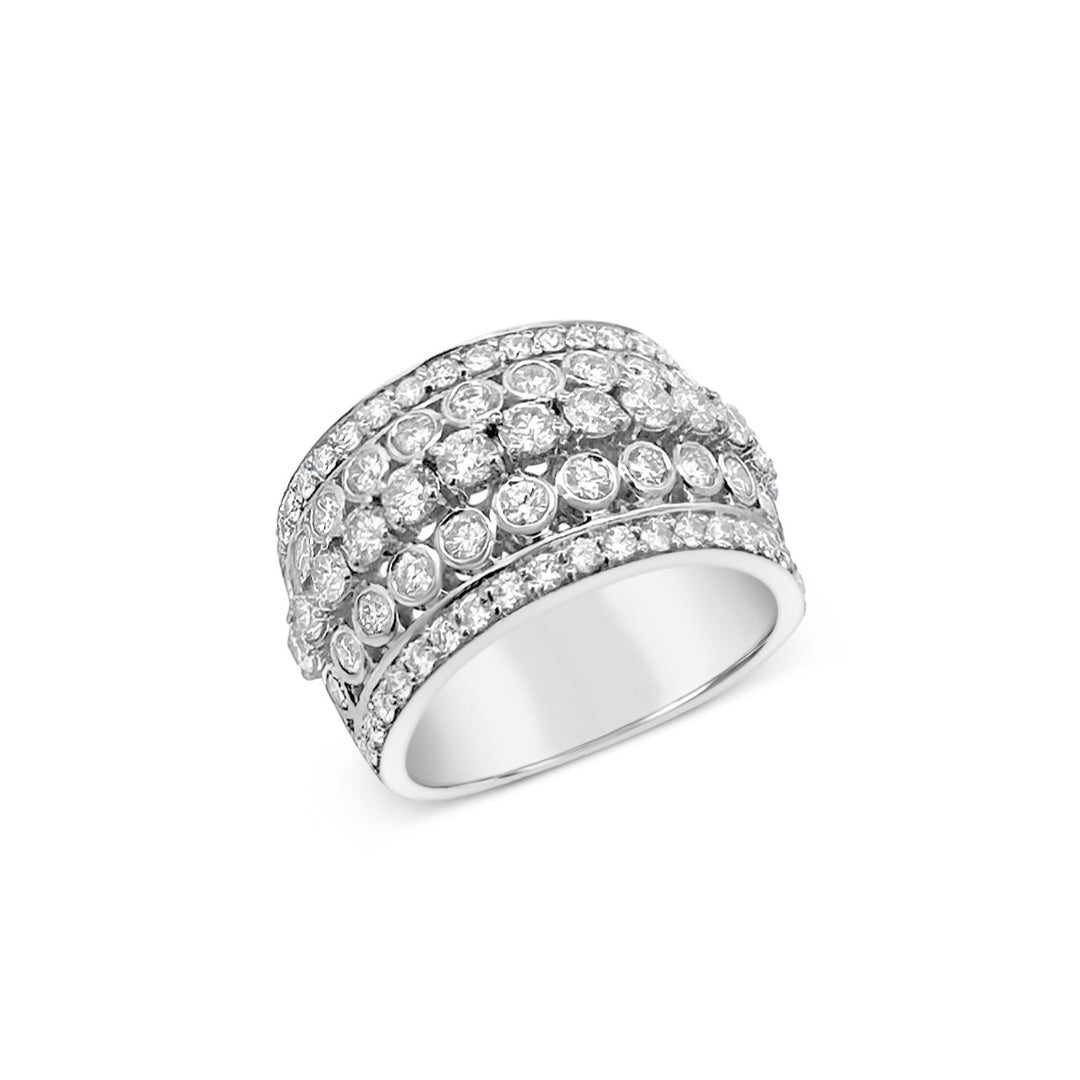 14K White Gold 2.00ctw Diamond Layered Band