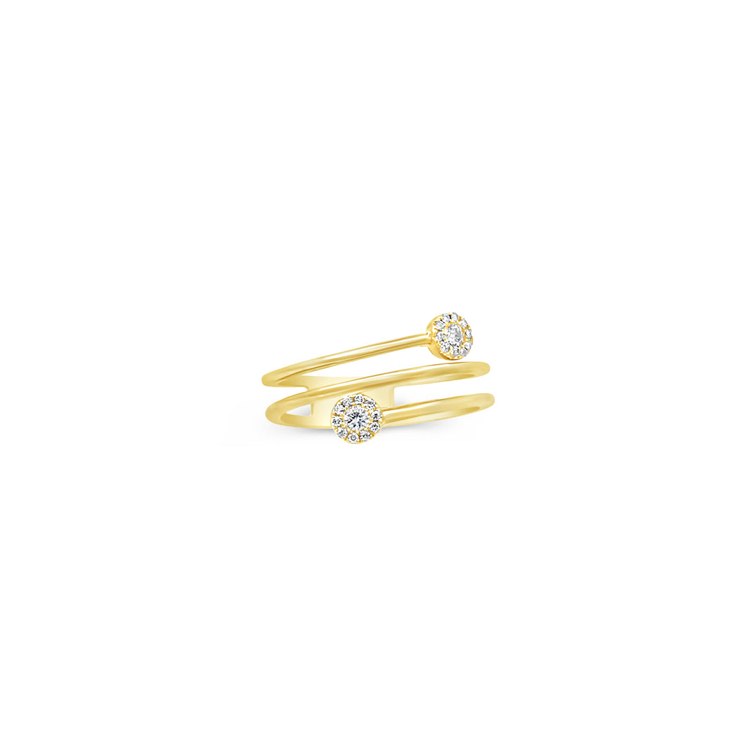 Modern Bypass Diamond Cluster Ring in 14K Yellow Gold