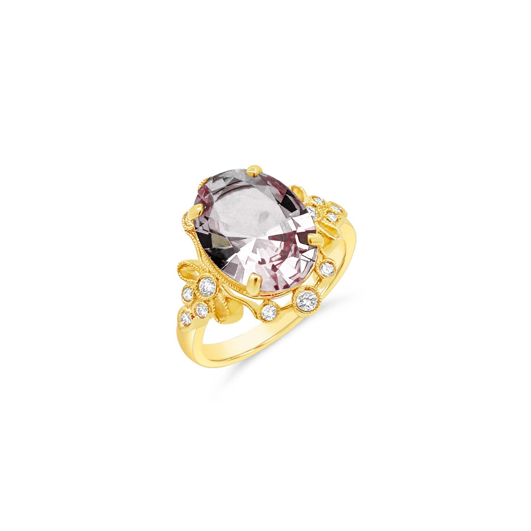 14K Yellow Gold 3.11 Carat Morganite Ring