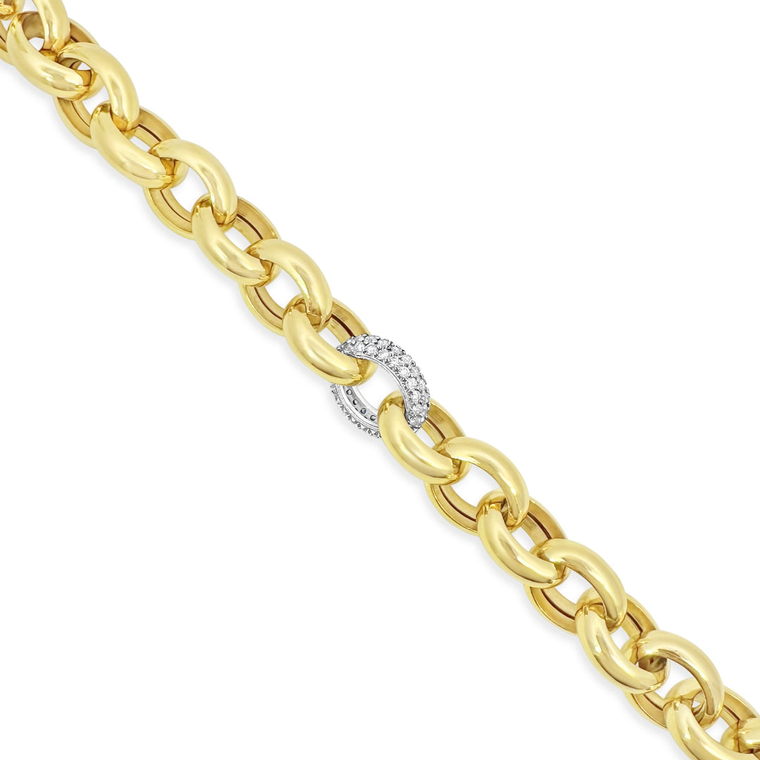 18K Yellow Gold .70ctw Diamond Oval Link Bracelet