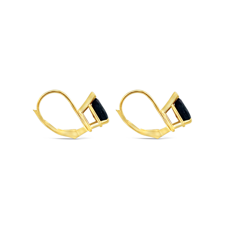 14K Yellow Gold Sapphire Earrings