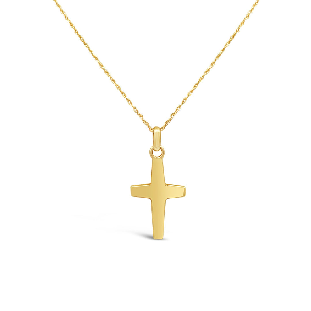 14K Yellow Gold Estate Cross Necklace