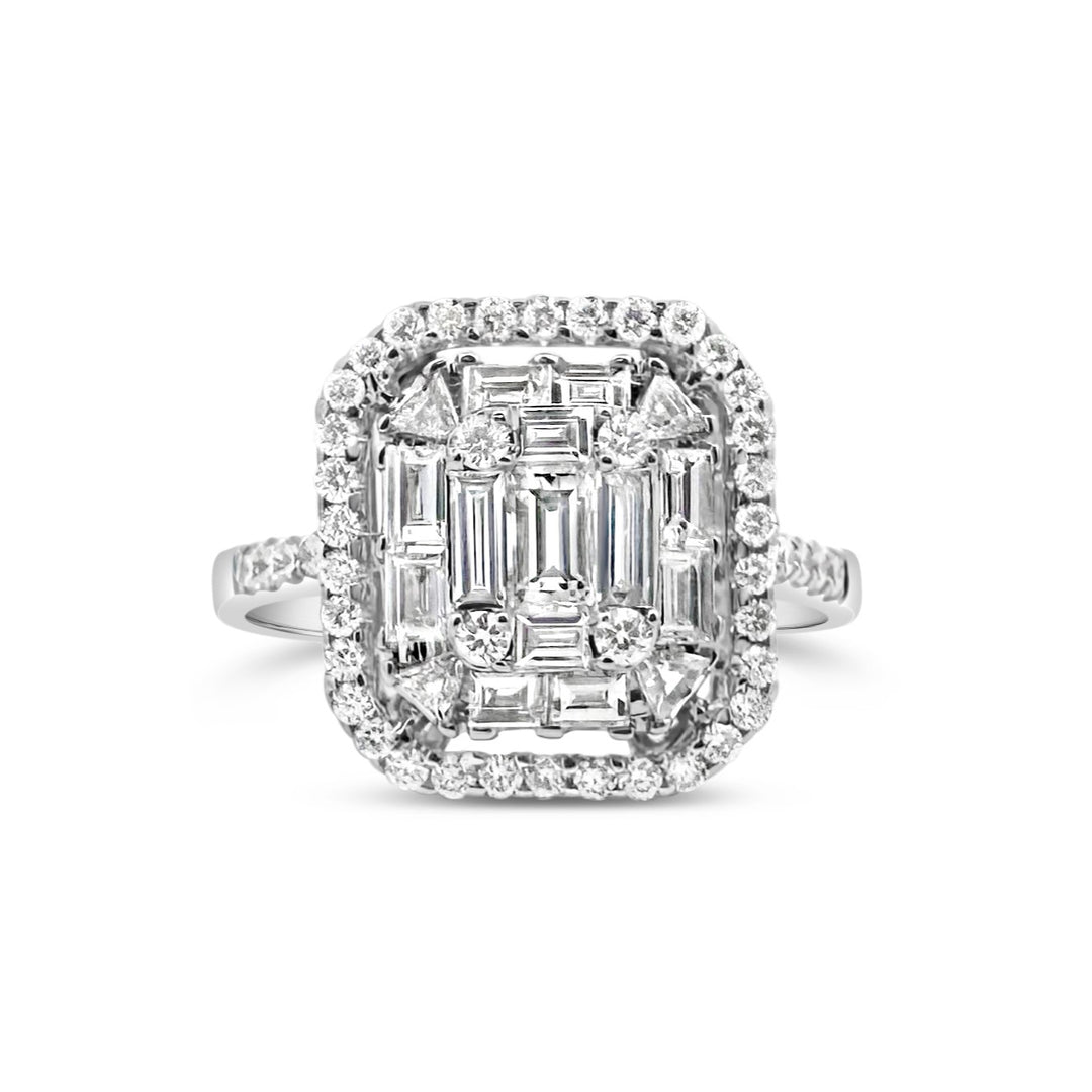 18K White Gold .95 CTW Diamond Engagement Ring