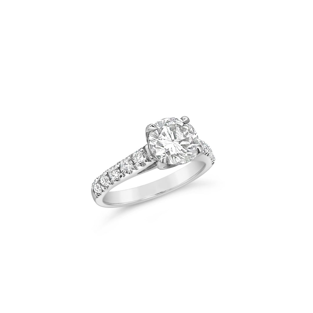 14K White Gold 1.57CTW Diamond Estate Engagement Ring