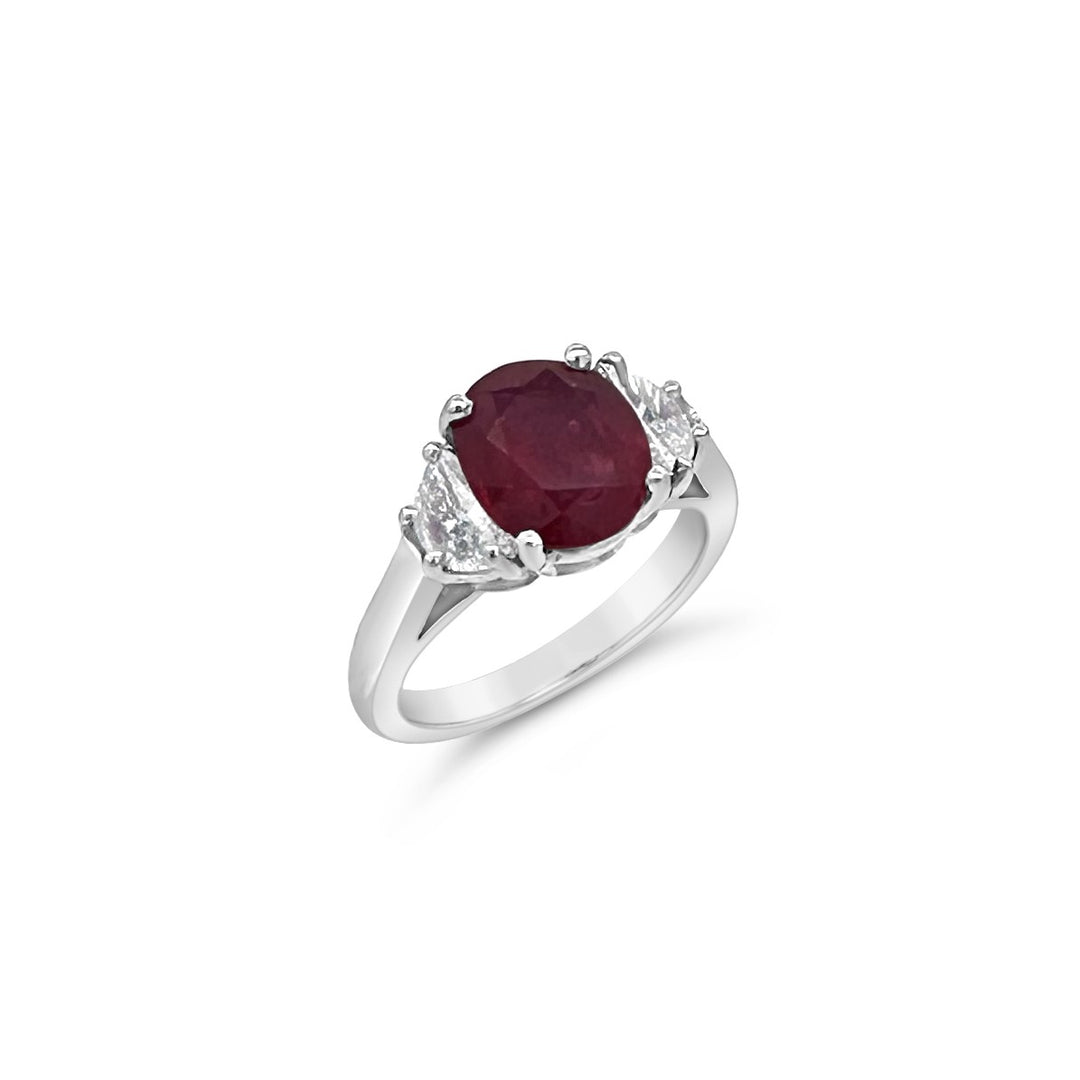 Platinum 2.72 Carat Burma Ruby Ring