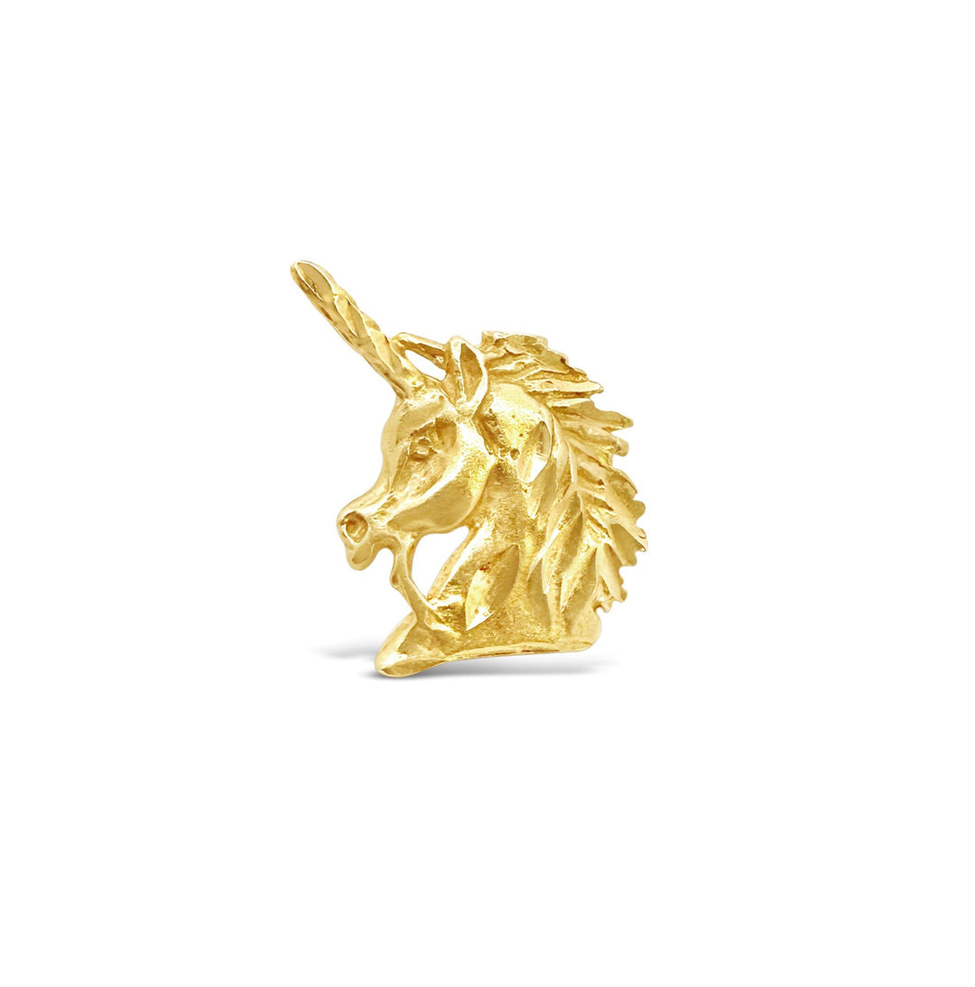 14K Yellow Gold Unicorn Charm