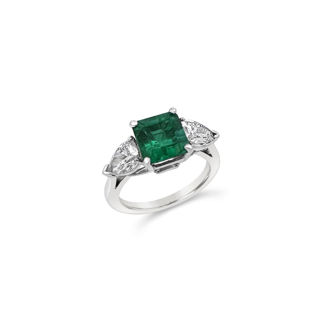 Platinum 2.45 Carat Emerald Ring