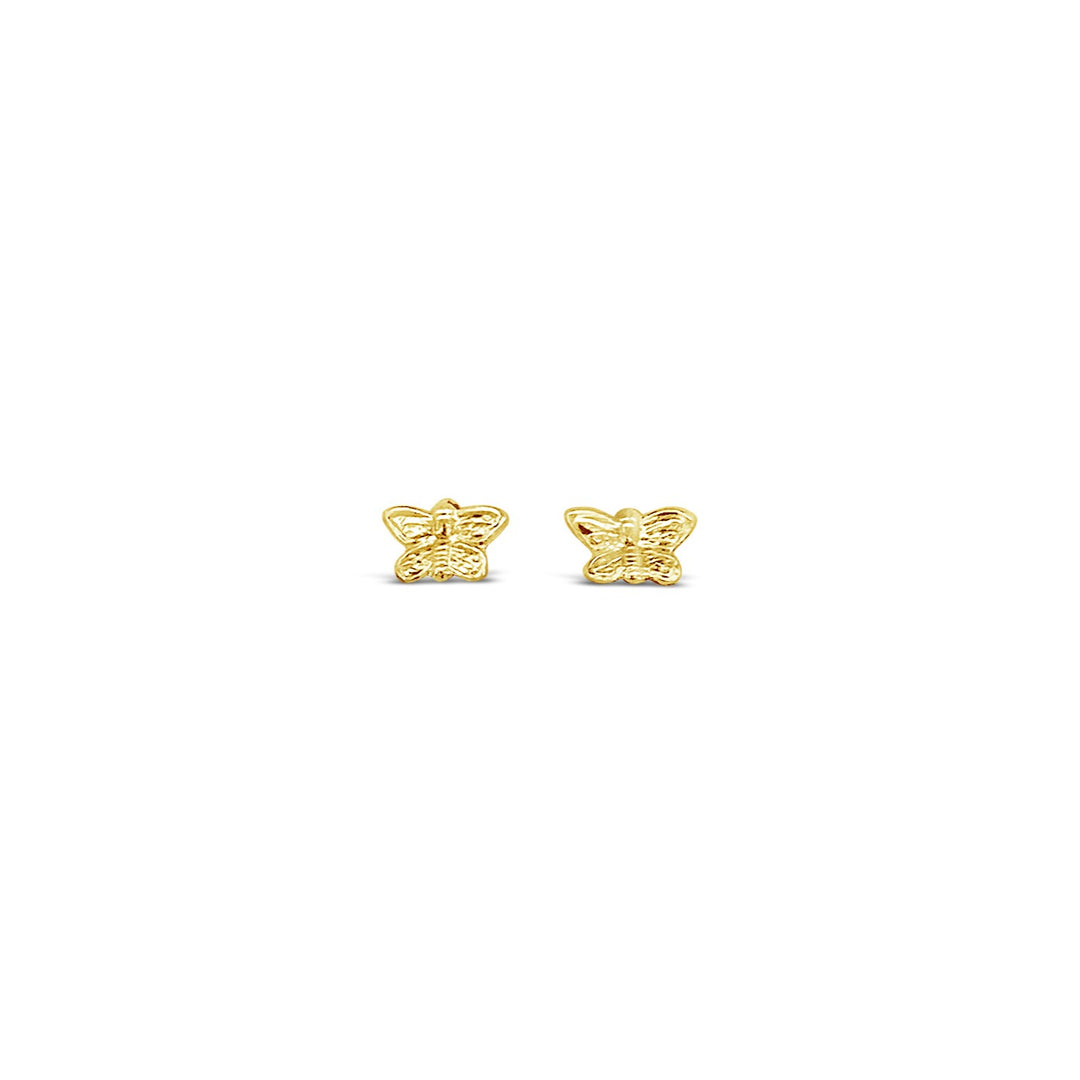 14K Yellow Gold Small Butterfly Earrings
