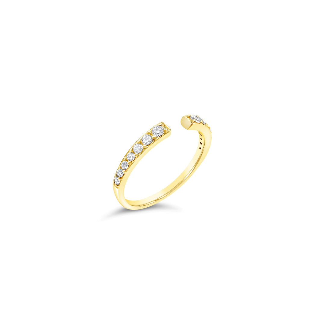 14K Yellow Gold .27 CTW Diamond Open Faced Band