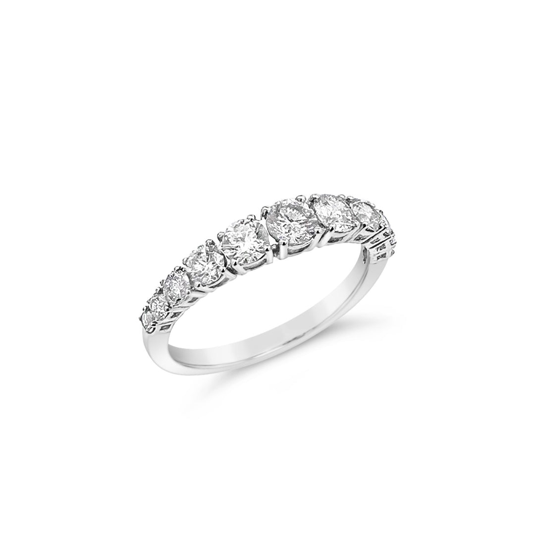 14K White Gold .53ctw Diamond Graduated Band