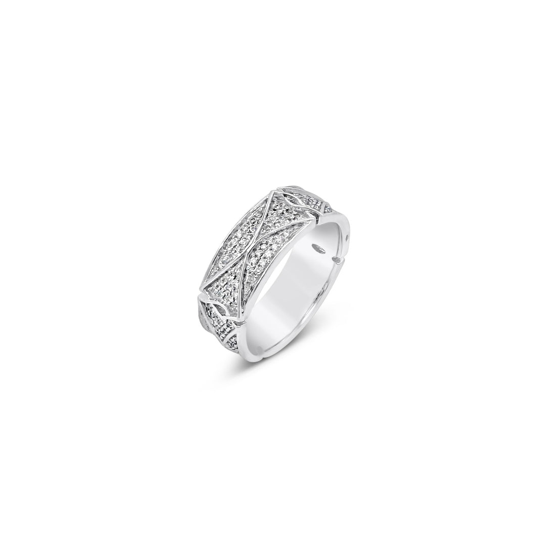 14K White Gold .92ctw Diamond Estate Band