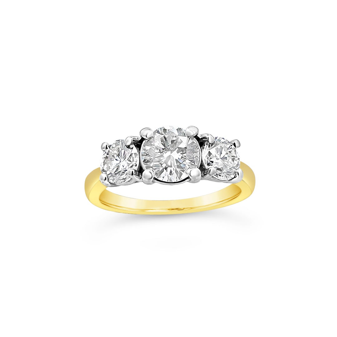 14K Yellow and White Gold 1.80CTW Estate Diamond Ring
