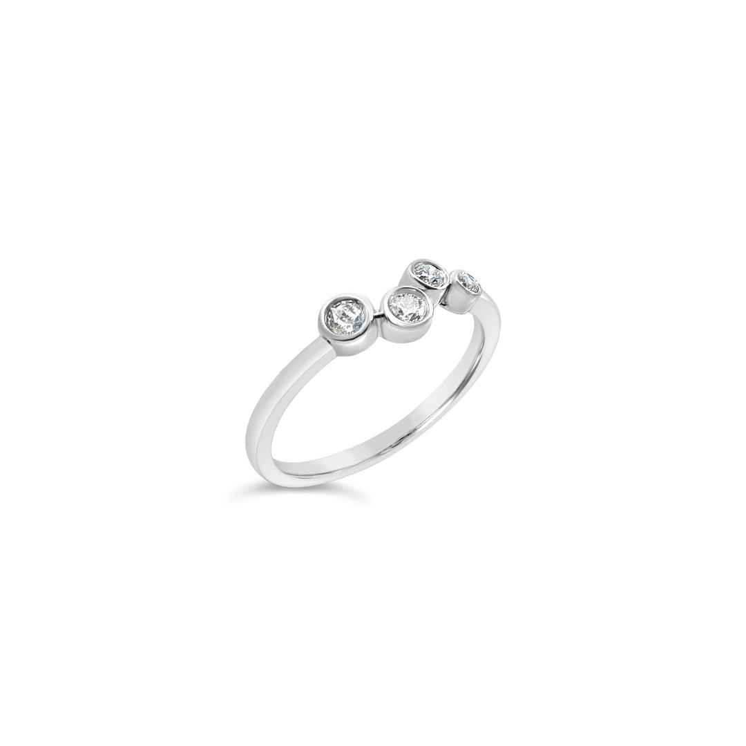 14K White Gold .23 CTW Diamond Bubble Bezel Ring
