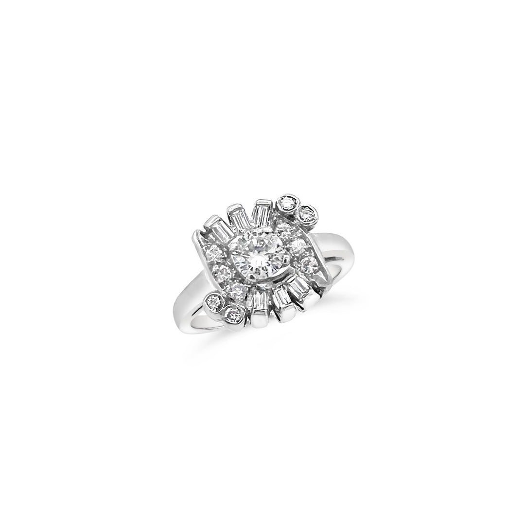 Platinum .40 Carat Diamond Estate Ring