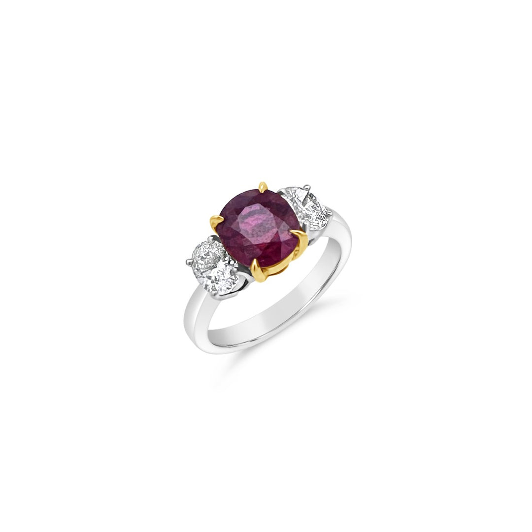 Platinum 2.52 Carat Ruby Ring