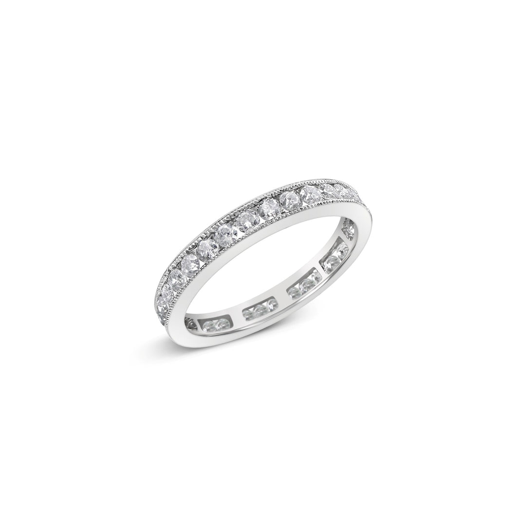 18K White Gold 1.00 CTW Diamond Infinity Band
