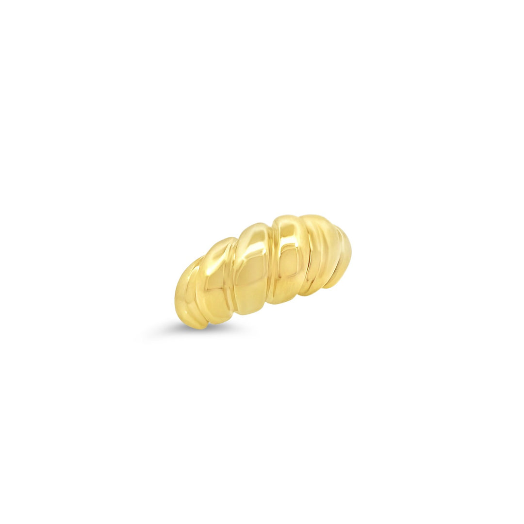14K Yellow Gold Domed Shrimp Ring