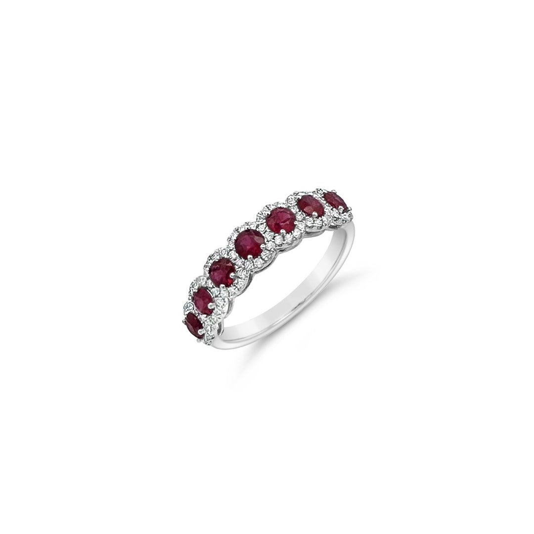 14K White Gold .95 Carat Ruby Ring