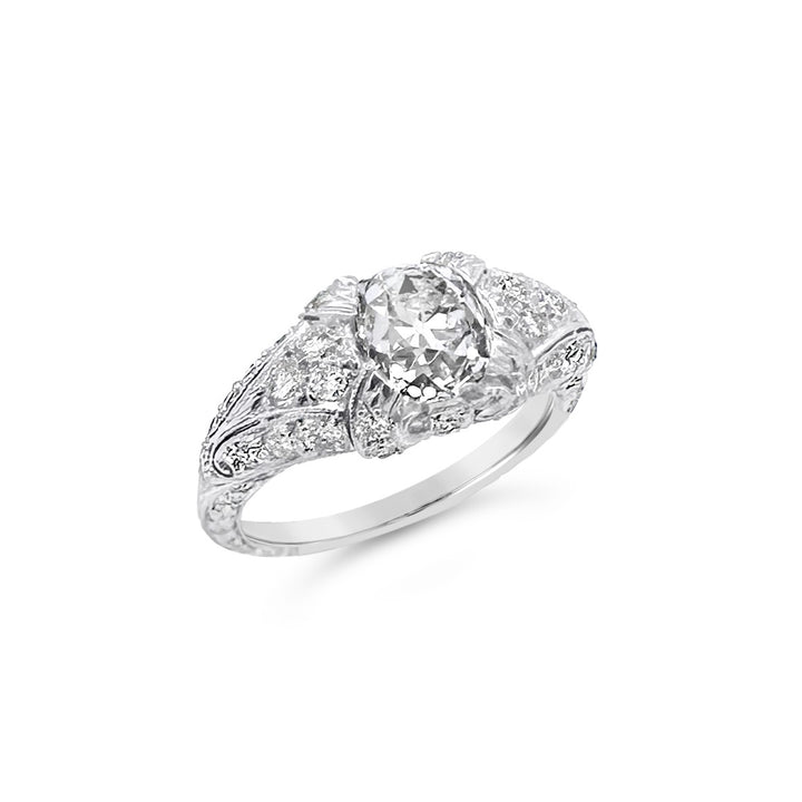 Platinum 1.51 CT Diamond Estate Ring