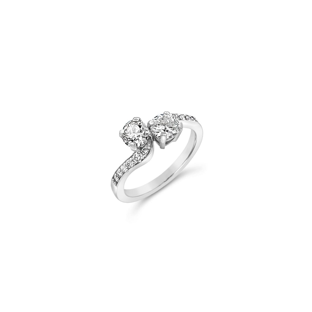 18K White Gold European Diamond NTF Custom Engagement Ring