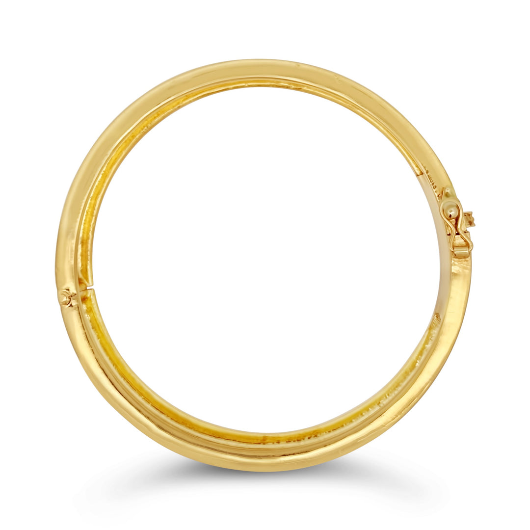 24K Yellow Gold Carved Estate Bangle
